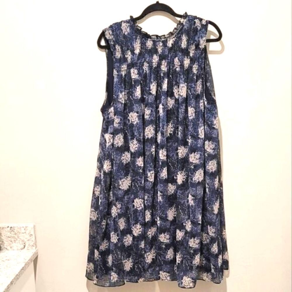 Joie Navy Baltic print dress size XL